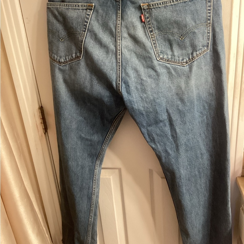 Levi 505 Jeans 38/32 after bottom cut. Length is 29